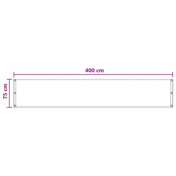 Οθόνη Μπαλκονιού Ανοιχτό γκρι 75 x 400 cm HDPE και Αλουμίνιο - Image 5