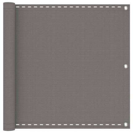 vidaXL Οθόνη Μπαλκονιού Ανοιχτό γκρι 90 x 600 cm HDPE και Αλουμίνιο
