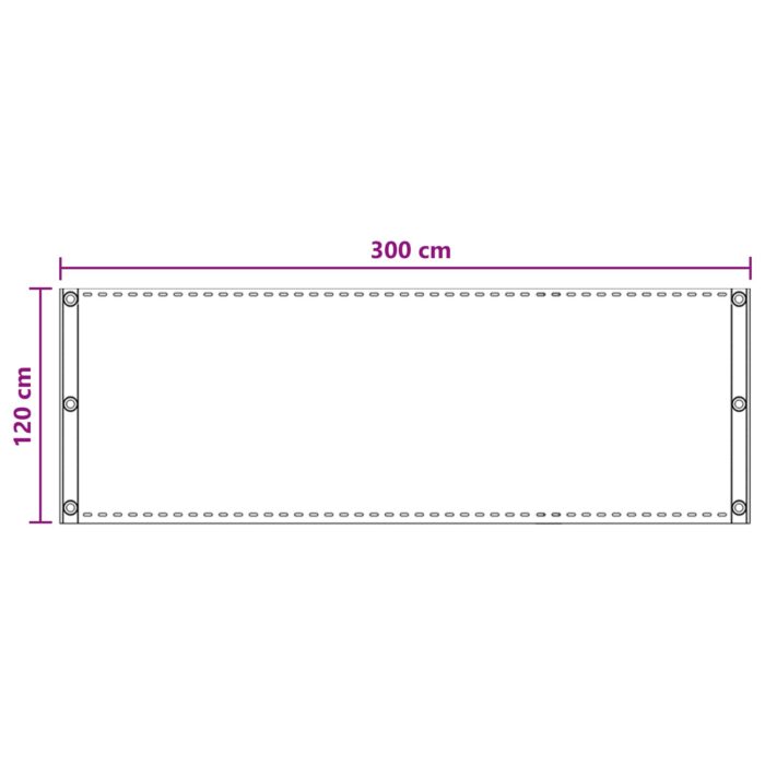Οθόνη Μπαλκονιού Ανοιχτό γκρι 120 x 300 cm HDPE και Αλουμίνιο - Image 5