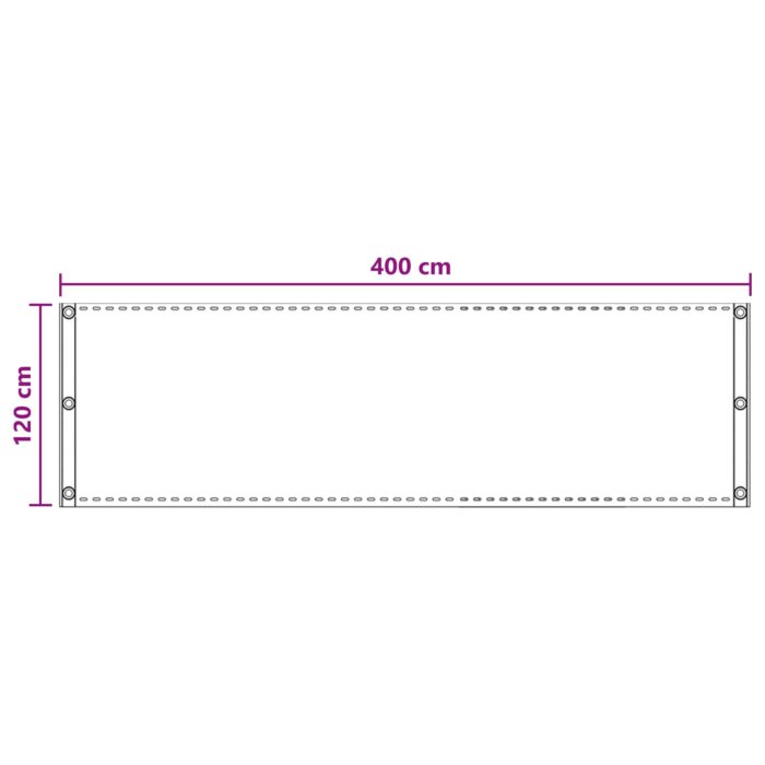 Οθόνη Μπαλκονιού Ανοιχτό γκρι 120 x 400 cm HDPE και Αλουμίνιο - Image 5