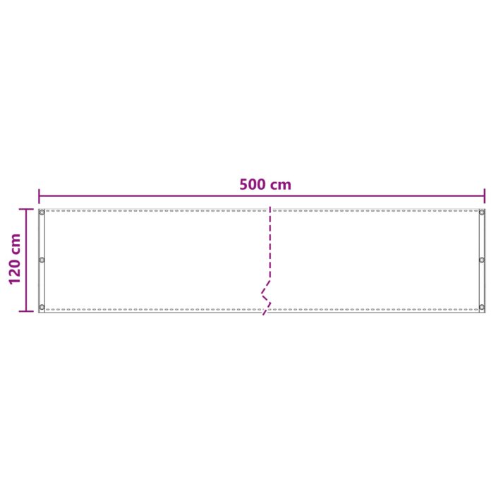 Οθόνη Μπαλκονιού Ανοιχτό γκρι 120 x 500 cm HDPE και Αλουμίνιο - Image 5