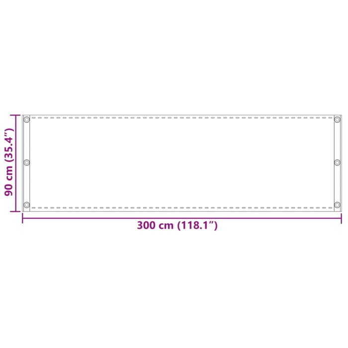Οθόνη Μπαλκονιού Άμμος 90 x 300 cm HDPE και Αλουμίνιο - Image 5