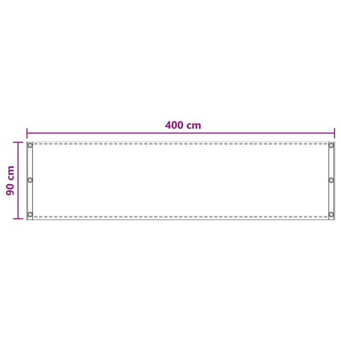 Οθόνη Μπαλκονιού Άμμος 90 x 400 cm HDPE και Αλουμίνιο - Image 5
