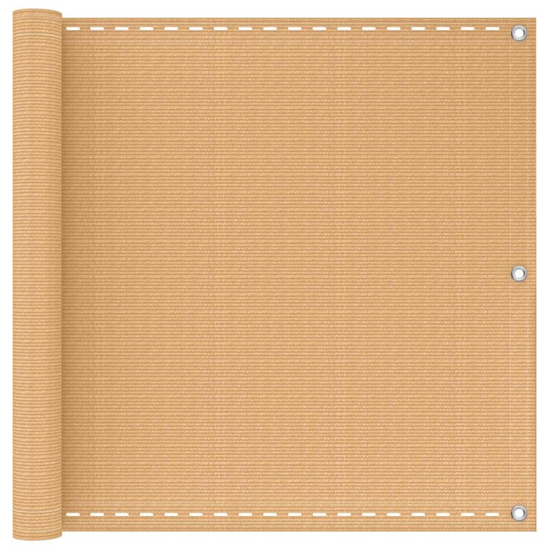 vidaXL Οθόνη Μπαλκονιού Άμμος 90 x 1000 cm HDPE και Αλουμίνιο