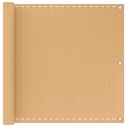 vidaXL Οθόνη Μπαλκονιού Άμμος 120 x 400 cm HDPE και Αλουμίνιο