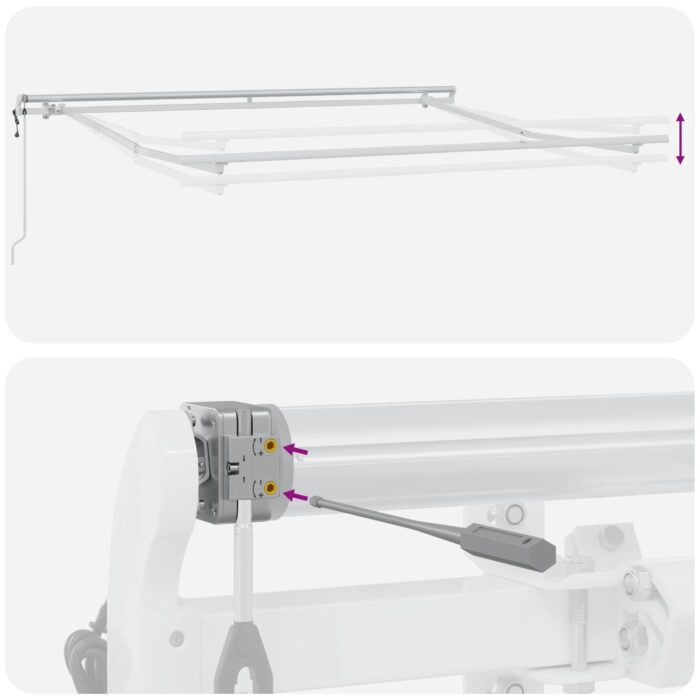 Αναδιπλούμενη τέντα Ανοιχτό Γκρι και Λευκό 300 x 250 εκ - Image 5