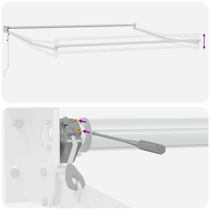 Ηλεκτρικό Αναδιπλούμενο Σκίαστρο Ανοιχτό Γκρι και Λευκό - Image 5