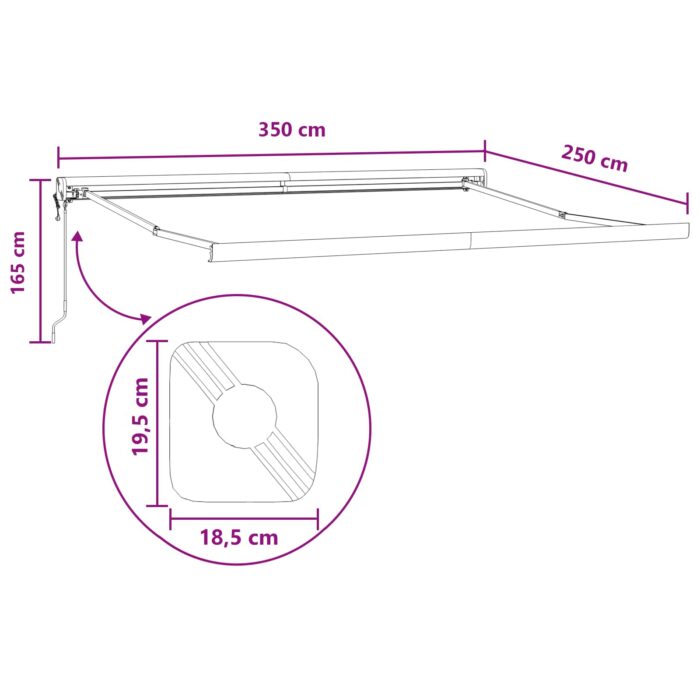 Αντιανεμικό Άμμος 350 x 250 εκ Πολυεστέρας και Αλουμίνιο - Image 7