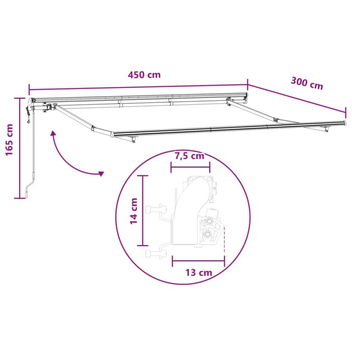 Αναδιπλούμενη τέντα Taupe 450 x 300 εκ - Image 7