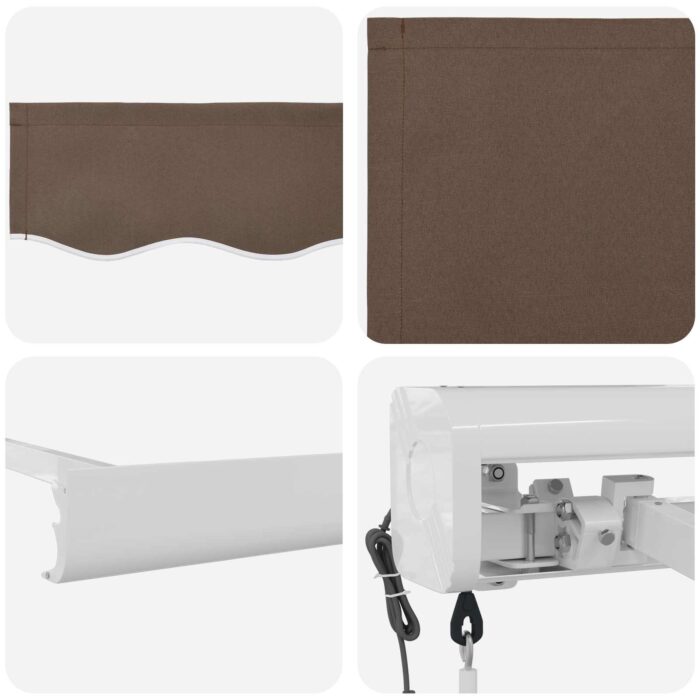 Αντιανεμικό Taupe 450 x 300 εκ Πολυεστέρας και Αλουμίνιο - Image 3