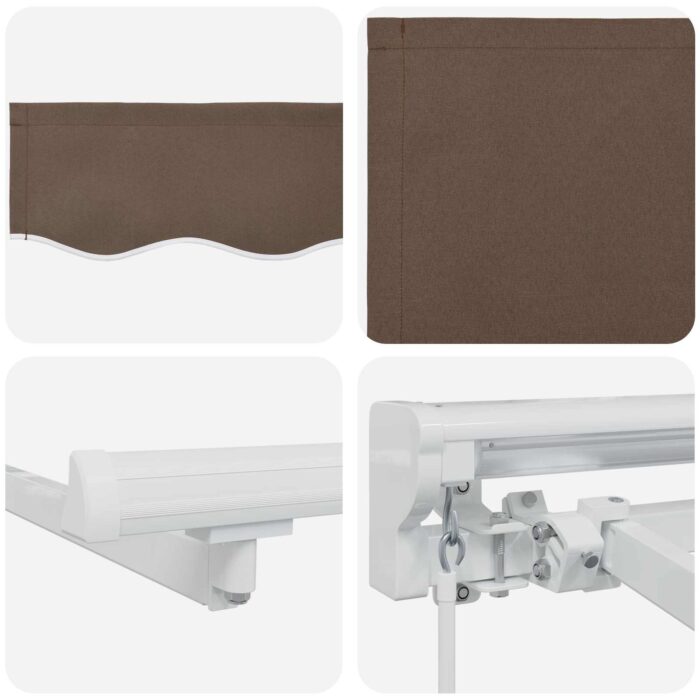 Χειροκίνητο πλαίσιο τέντας με LED Taupe 5 x 3 m - Image 4