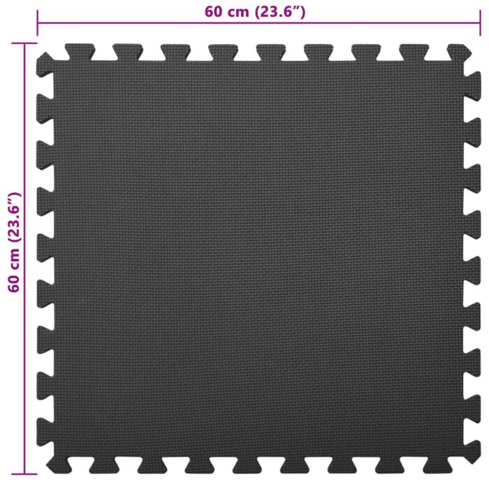 Χαλάκι για Πισίνα 24 pcs Μαύρο 8,64 τ.μ. Φελιζόλ EVA - Image 6
