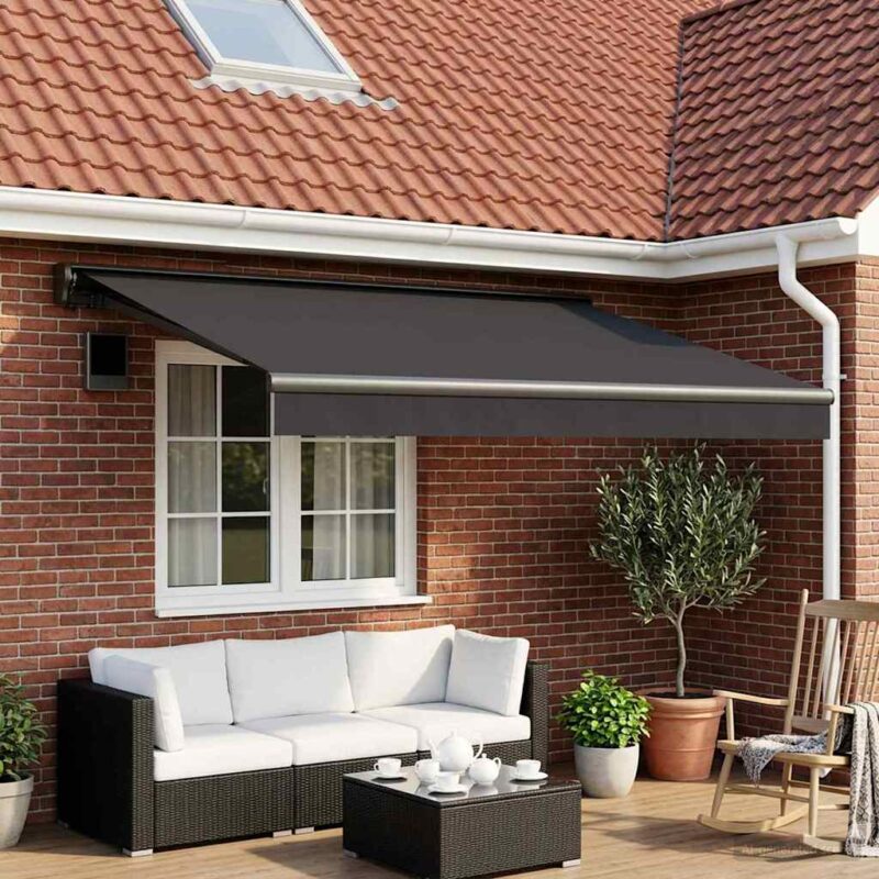 vidaXL Ύφασμα αντικατάστασης τέντας Ανθρακί 350 x 250 εκ Πολυεστέρας