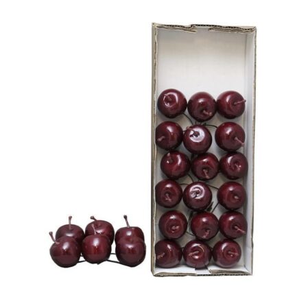 Supergreens Διακοσμητικό Μήλο Σκούρο Κόκκινο Set/24 Ø3