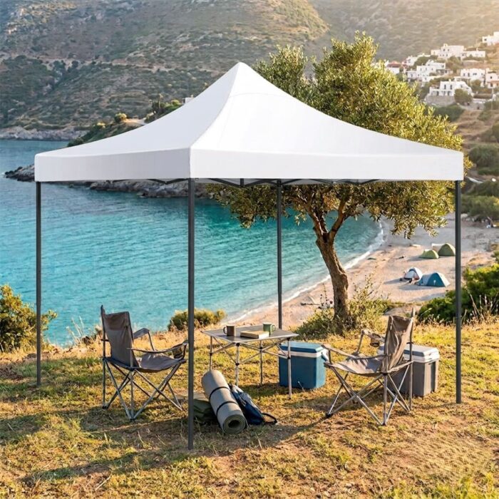 Πτυσσόμενο Κιόσκι Κήπου 3x3m Λευκό 420D - Image 8