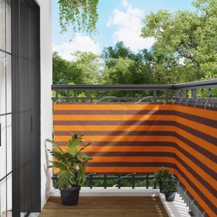 vidaXL Οθόνη Μπαλκονιού Πορτοκαλί και Καφέ 100 x 300 cm Ύφασμα Όξφορντ