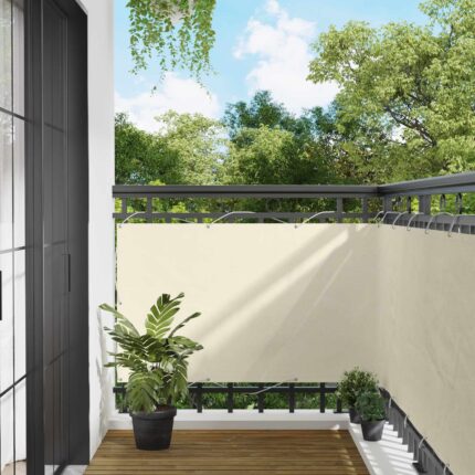 vidaXL Οθόνη Μπαλκονιού Κρεμ 100 x 300 cm Ύφασμα Όξφορντ