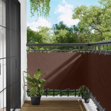 vidaXL Οθόνη Μπαλκονιού Καφέ 100 x 200 cm Ύφασμα Όξφορντ