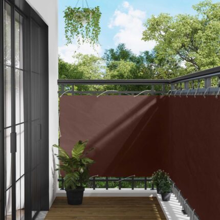 vidaXL Οθόνη Μπαλκονιού Καφέ 120 x 200 cm Ύφασμα Όξφορντ