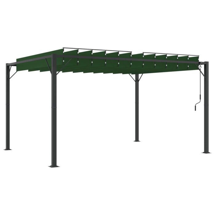 Γκαζebo με λουόμενη στέγη 3 x 4 x 2,14 μ Πράσινο - Image 3