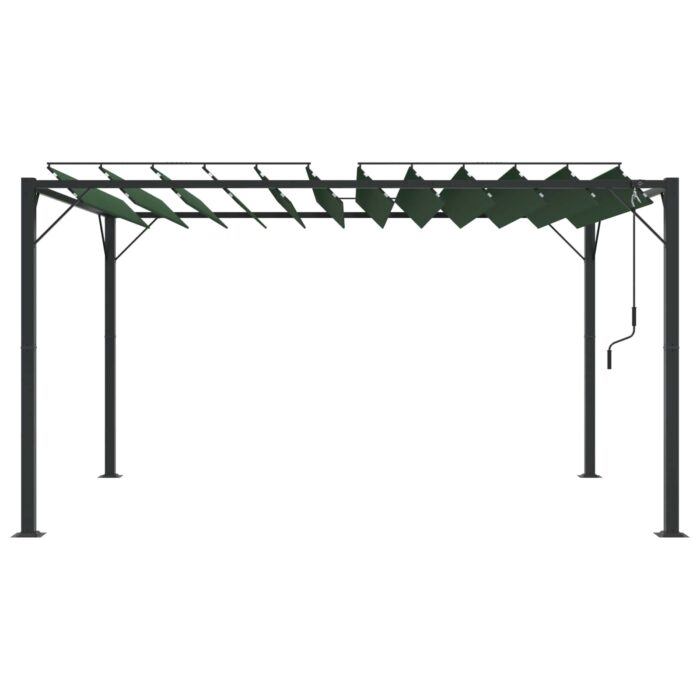Γκαζebo με λουόμενη στέγη 3 x 4 x 2,14 μ Πράσινο - Image 4