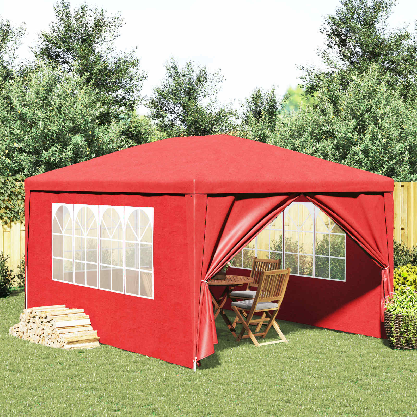 vidaXL Σκηνή Πάρτυ 400 x 300 x 255 εκ Κόκκινο vidaXL Σκηνή Πάρτυ 400 x 300 x 255 εκ Κόκκινο