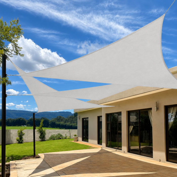 Τριγωνικό Πανί Σκίασης 3,6mx3,6mx3,6m Γκρι 180gr/m² - Image 3
